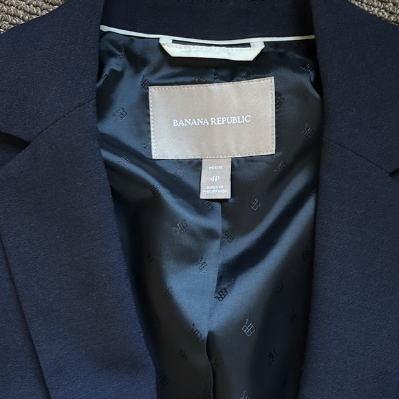 Banana Republic matching pantsuit set women’s size 4P navy blue - Picture 2 of 10
